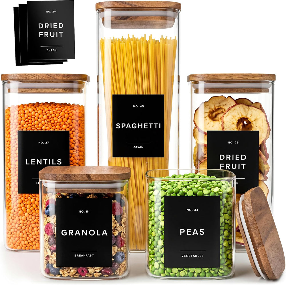 Glass Food Storage Jars - Containers for Pantry Organization