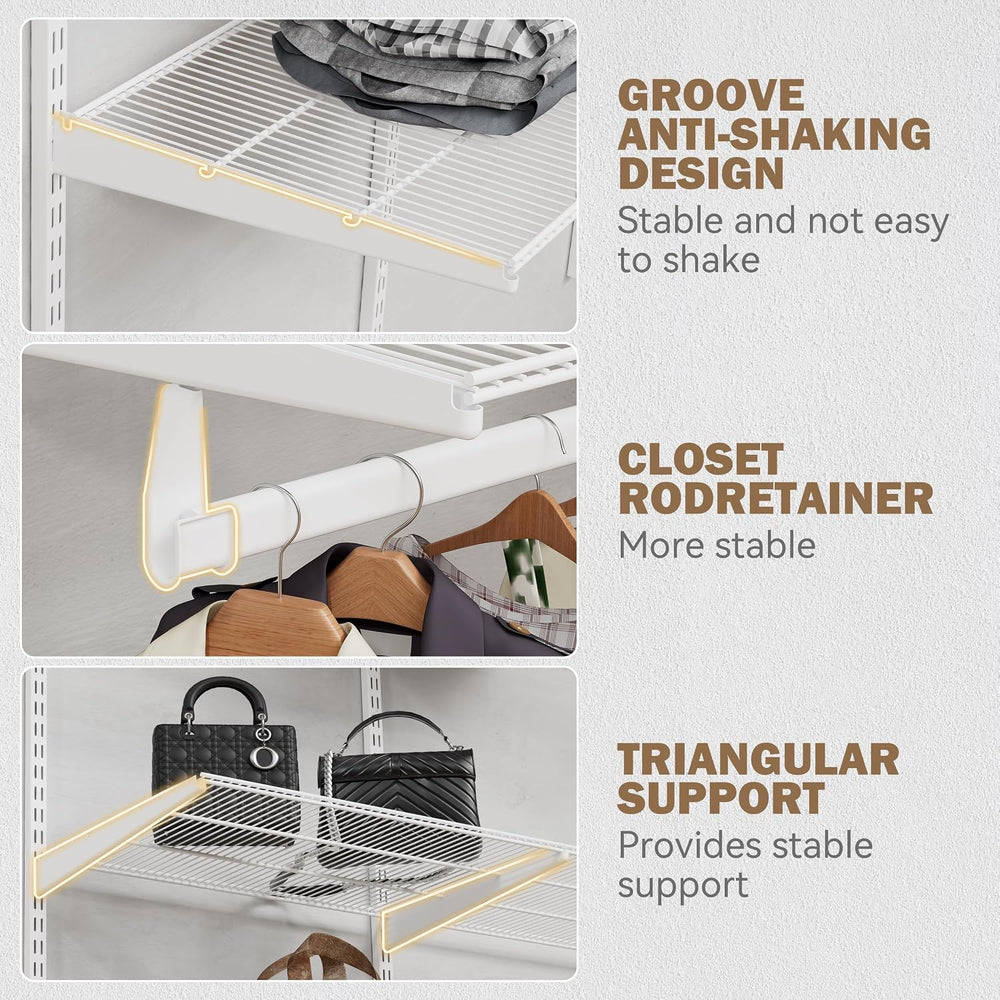 2Ft Wall Mounted Wire Closet System, White