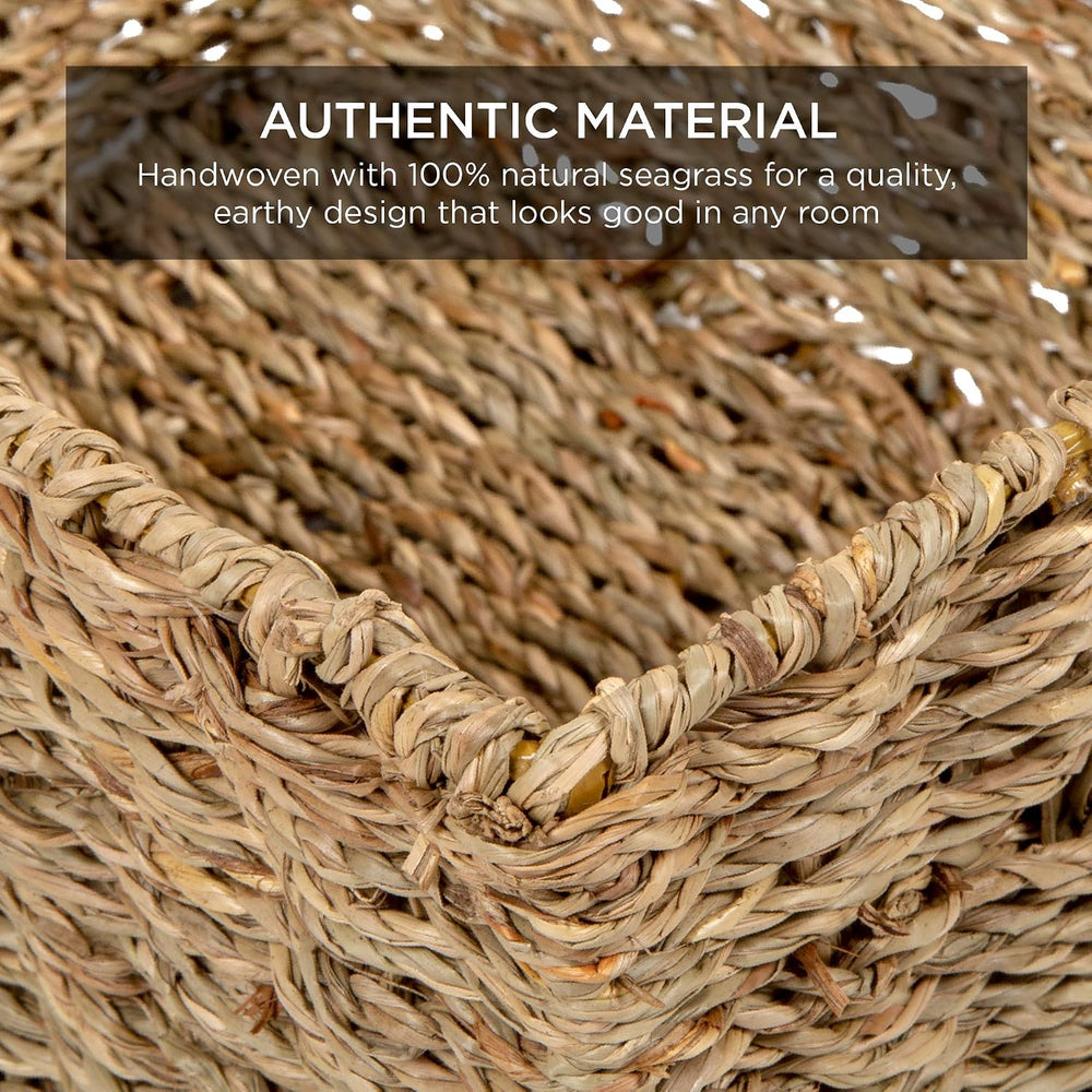 Best Choice Products Rustic Set Of 4 Multipurpose Stackable Seagrass Storage ...