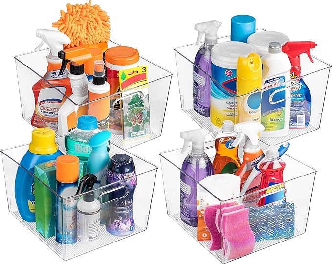 ClearSpace Clear Plastic Storage Bins – XL 8 Pack Perfect Kitchen or Pantry