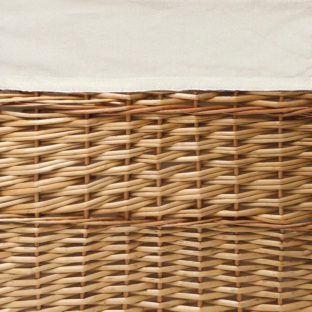 Badger Basket Wicker Two Hamper Set with Liner – Removable Liner, Nesting Ham...