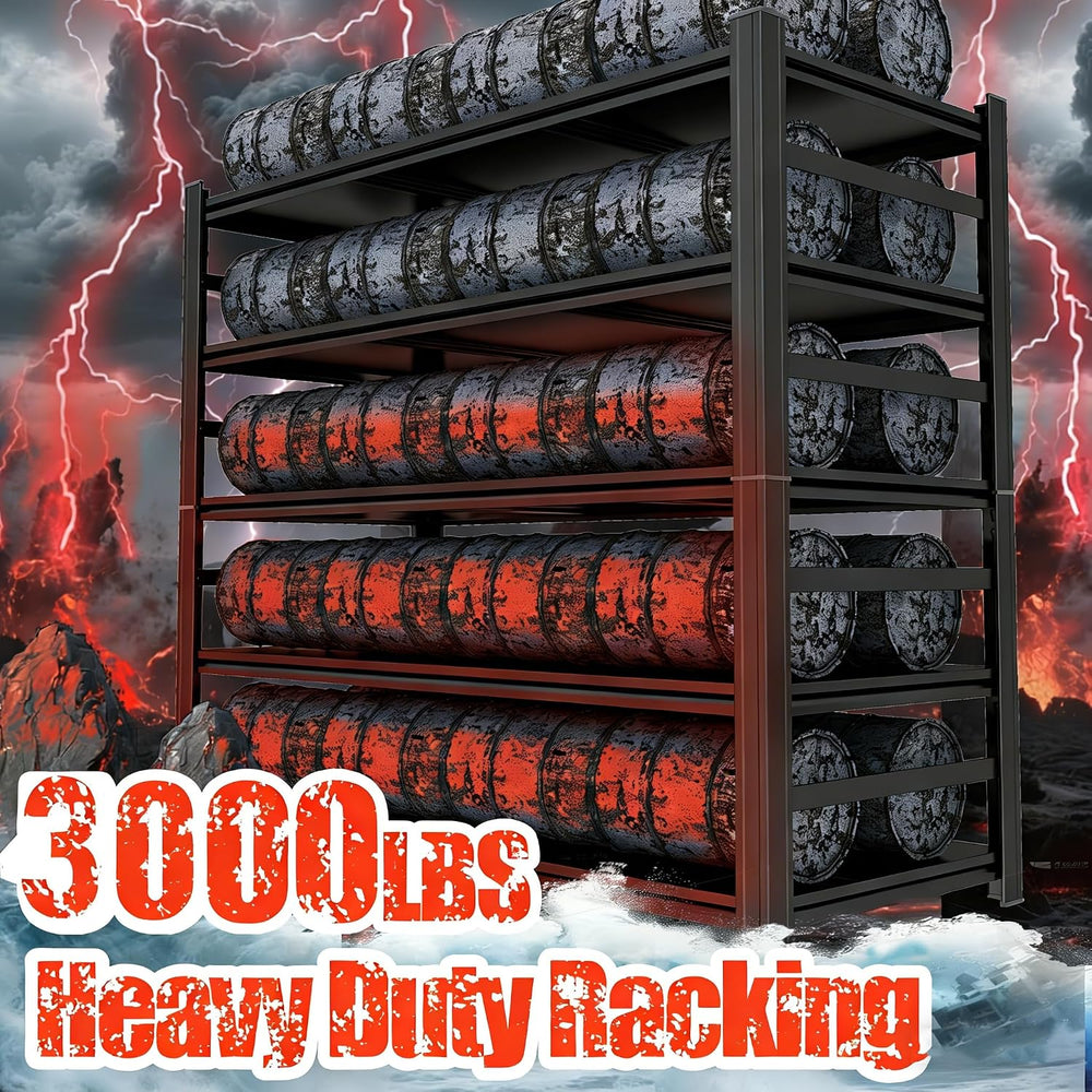 Garage Shelving 3000LBS Adjustable Storage Shelves with Anti‑tip Design