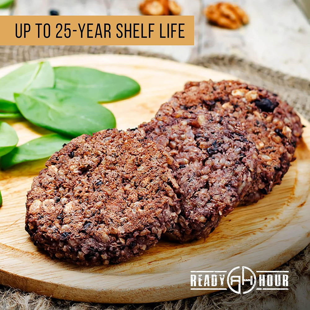 Ready Hour, Black Bean Burger Mix, Real Non-Perishable Recipe, 25-Year Shelf ...