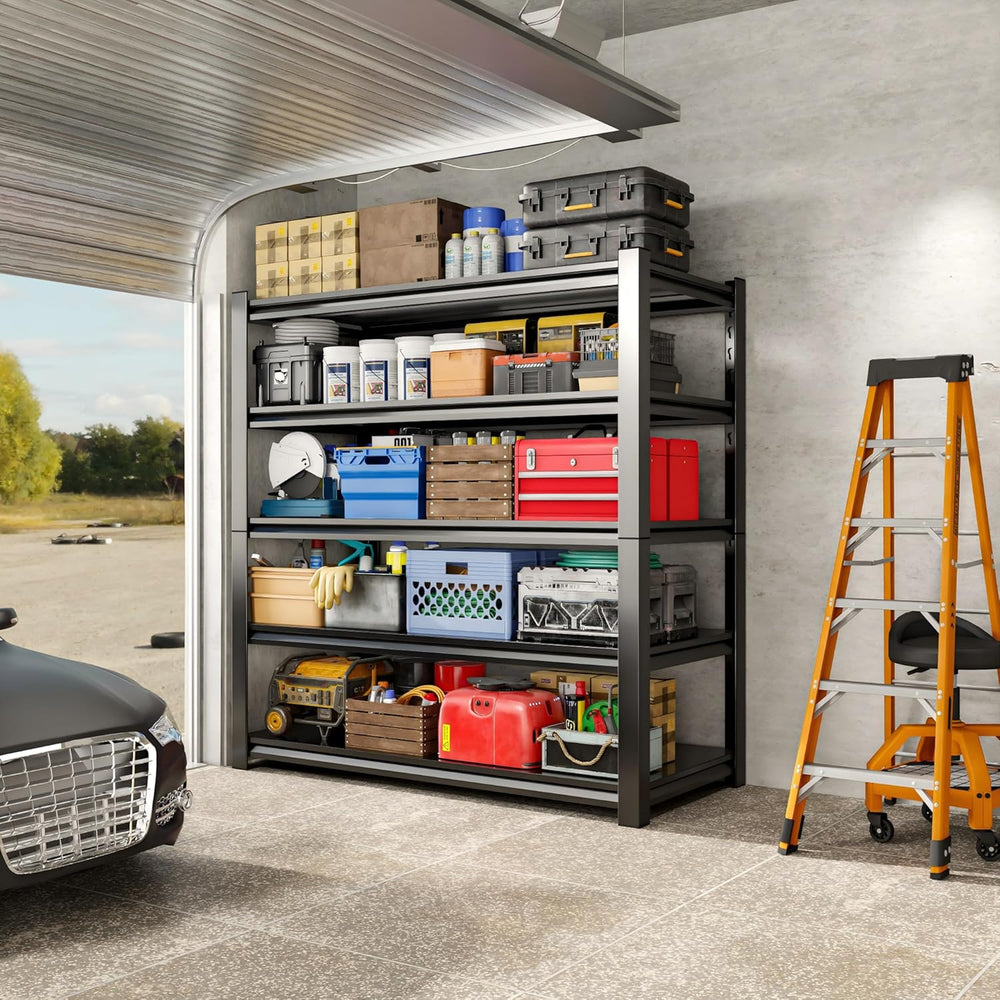 24" W Garage Shelving,5-Tier Heavy Duty Shelving Unit,3000LBS Adjustable...