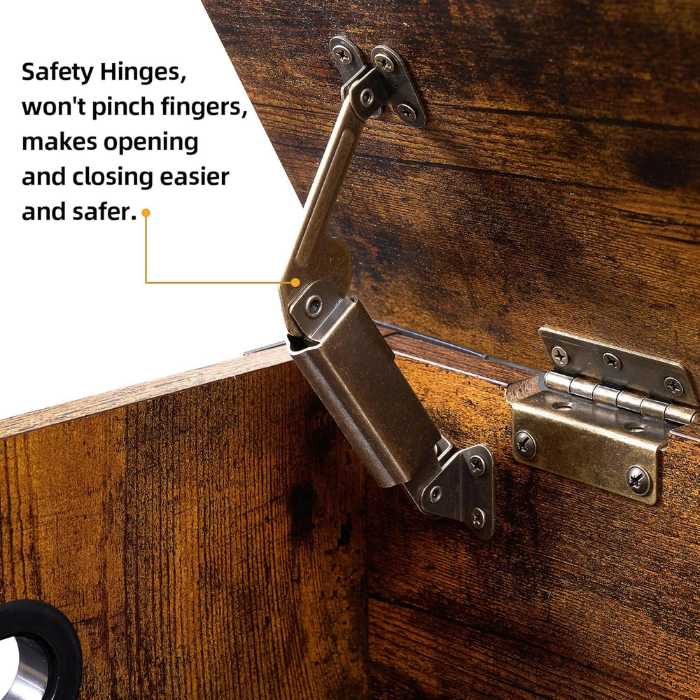 GAOMON 23.6" Storage Chest, Storage Bench with Safety Hinge