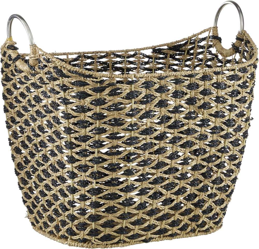 Deco 79 Seagrass Handmade Decorative and Functional Storage Basket Basket Org...