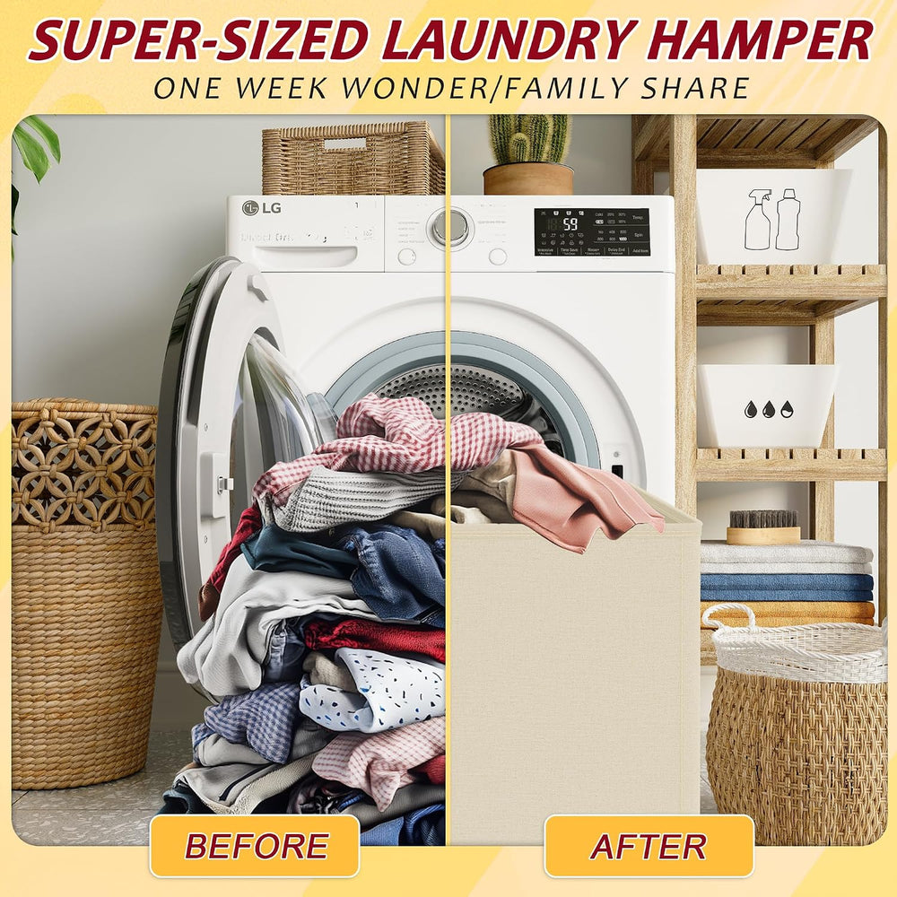 220L Laundry Hamper 3 Section,Large Laundry Hamper with Lid,Dirty Clothes Ham...