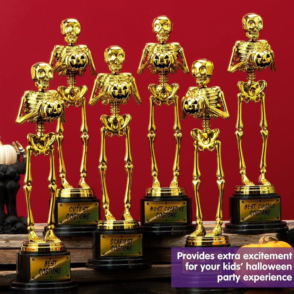 JOYIN 6 PCS Halloween Trophy Awards Best Costume Skeleton 10.6×3.2” for Hallo...