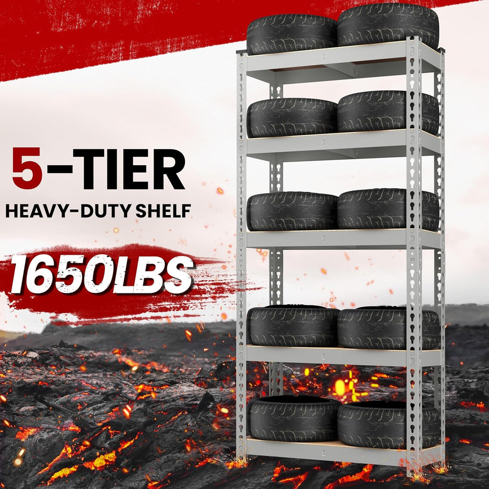 Yaheetech 5-Tier Heavy Duty Storage Shelves 28"W x 12"D x 60"H...