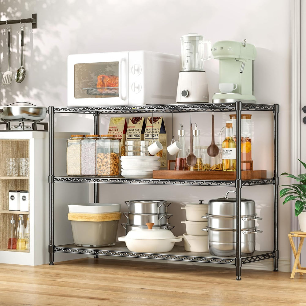 3-Shelf Adjustable Storage Shelves 35.1" W x 14" D x 36" H Met...