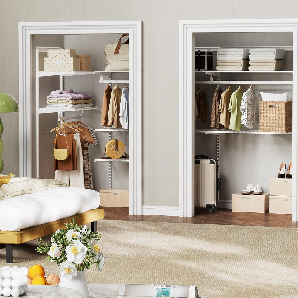 2Ft Wall Mounted Wire Closet System, White