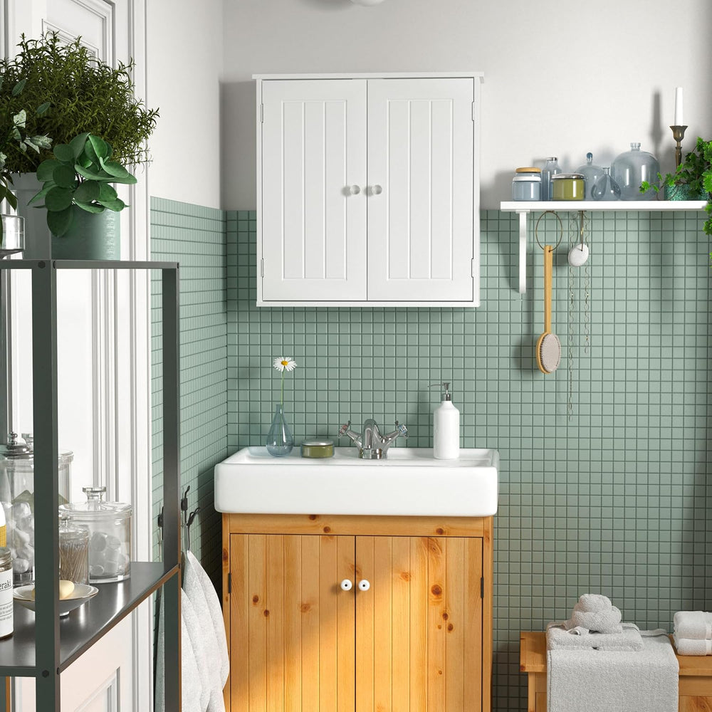 Bathroom Wall Cabinet, Over Toilet Storage Medicine Cabinet with 2 Doors and ...