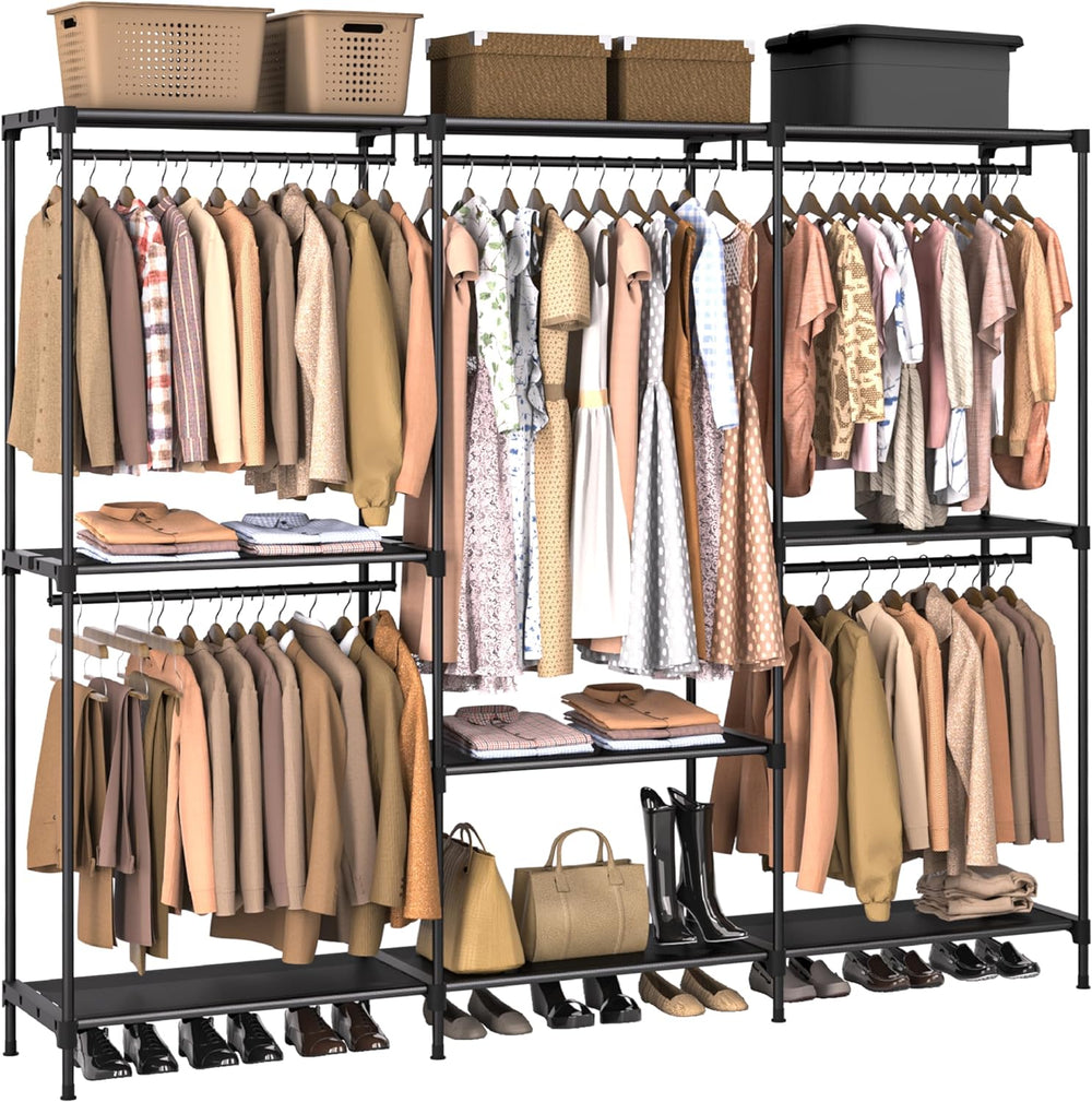 Clothes Rack, Portable Closet, 80.7 Inch Extra Large Capacity Wardrobe Closet