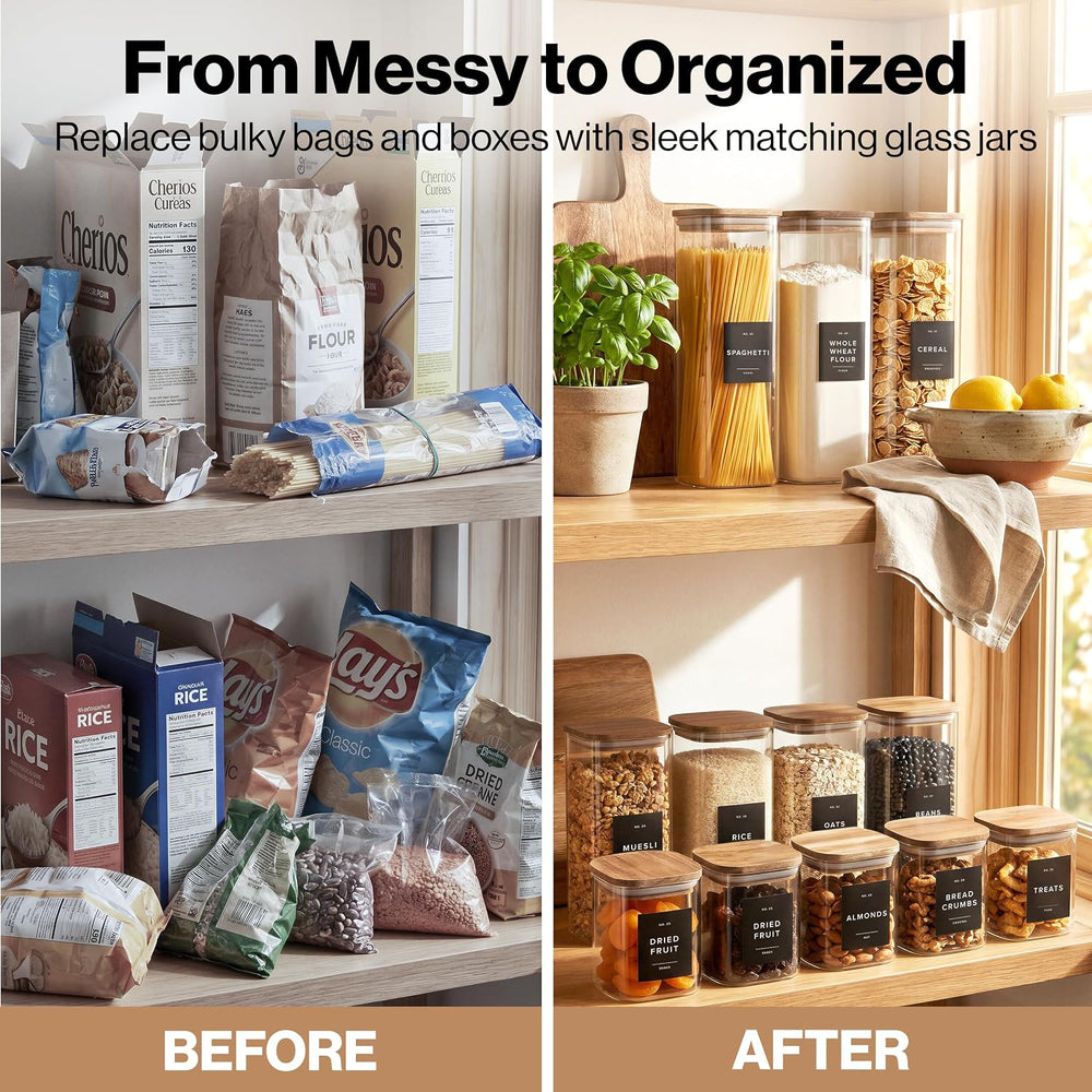 Glass Food Storage Jars - Containers for Pantry Organization