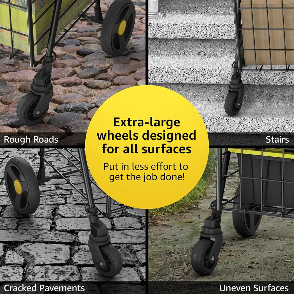 Our Modern Space Shopping Cart & 360° Swivel Wheels | Foldable Collapsibl...