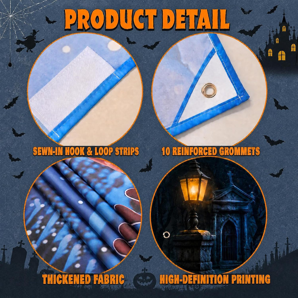 Halloween Garage Door Cover, 7' x 16' Haunted Castle Door Design