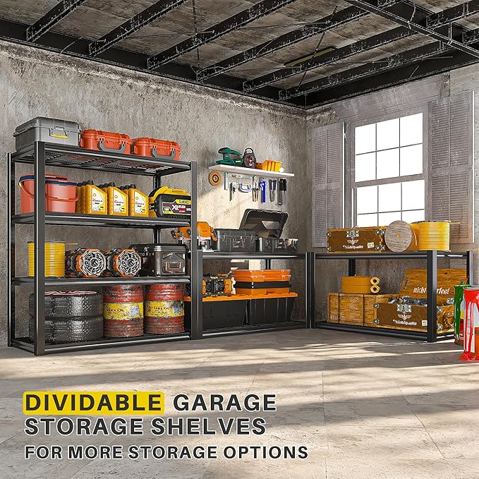 REIBII 40" W Garage Shelving 2240 LBS Storage Shelves Adjustable Heavy Duty