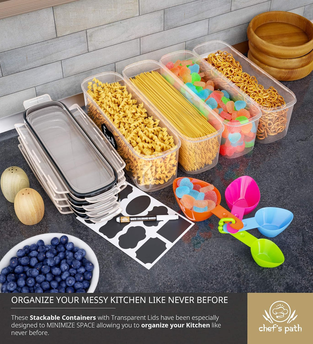 Chef's Path Airtight Food Storage Container Set (Set of 6) - Ideal for Pa...