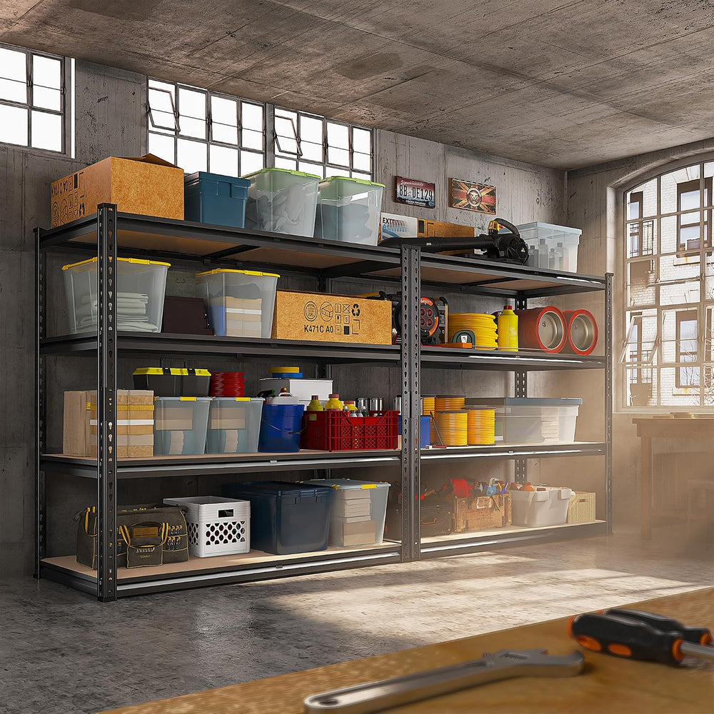 REIBII 2000LBS Storage Shelves,4-Tier Adjustable Garage Shelving for Pantry