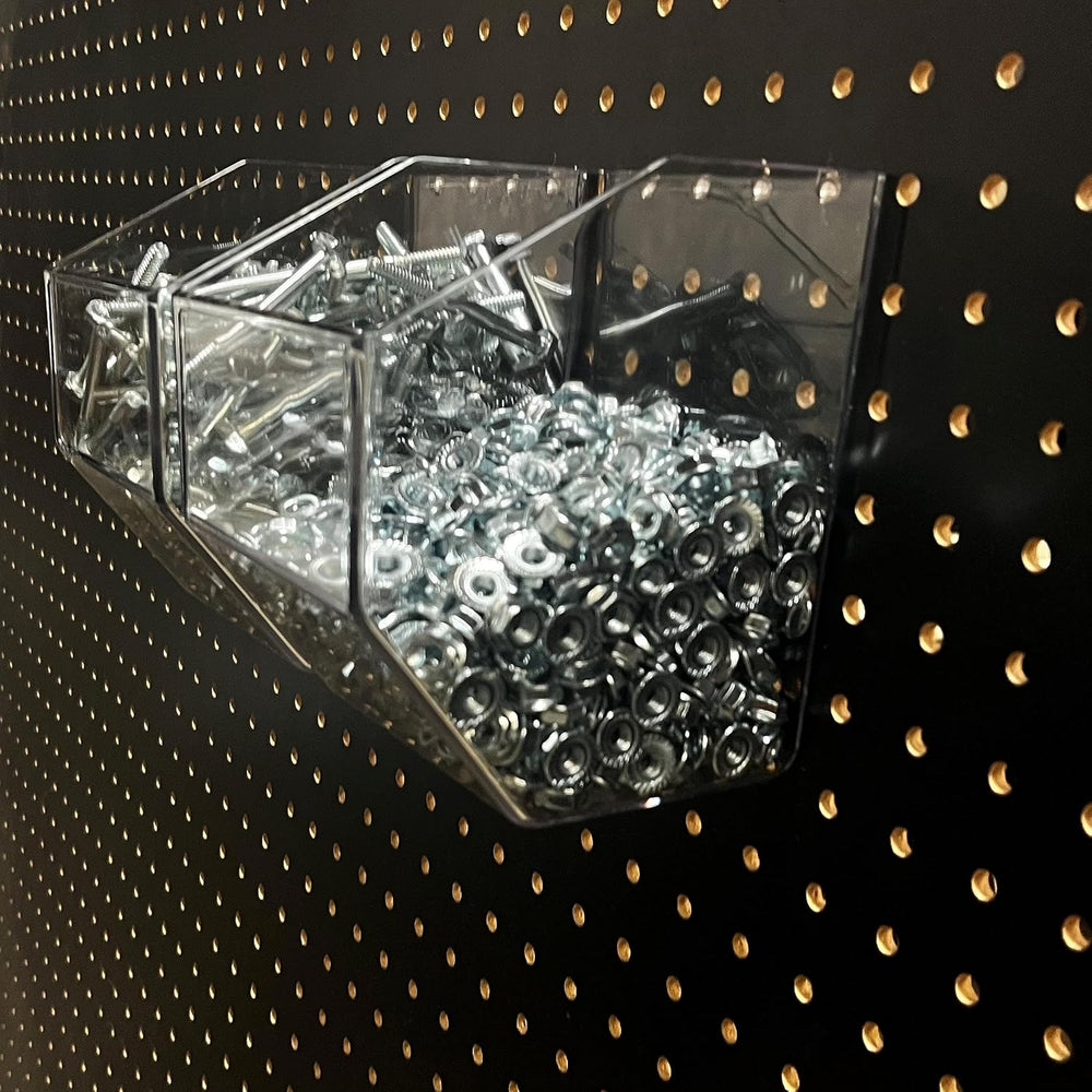 Clear Acrylic Pegboard Bins, 4-Pack, Snap-On Storage Cups for Standard Pegboa...