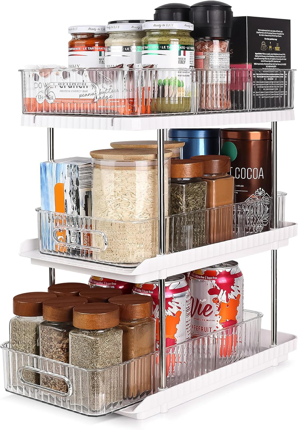 3-Tier Under Sink Organizer – Pull-Out Storage for Kitchen & Bathroom – U...
