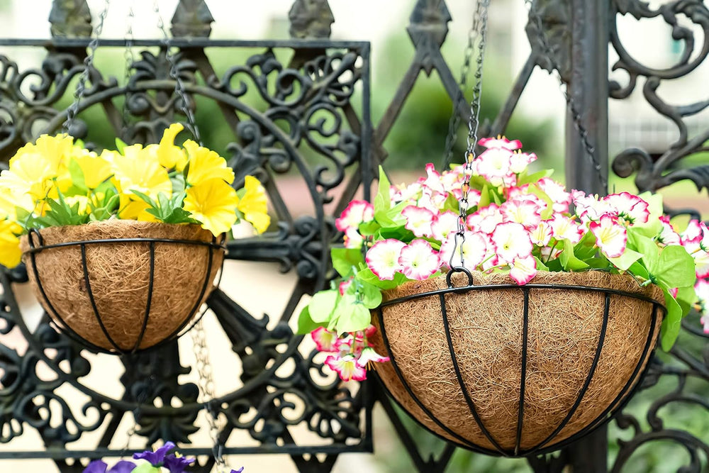 Kingbuy 12" Metal Hanging Basket for Herbs & Flowers – 6" Depth...