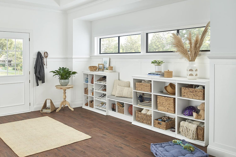 ClosetMaid Modular Storage Shelf Unit with Angled Shoe Shelves, White