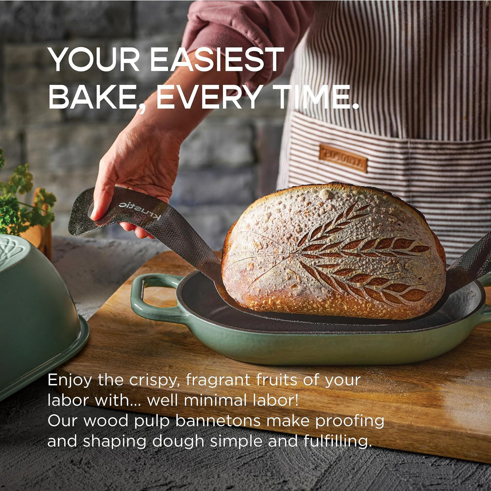 Krustic Banneton Bread Proofing Basket - 750g Oval Sourdough Baking Wood Pulp...