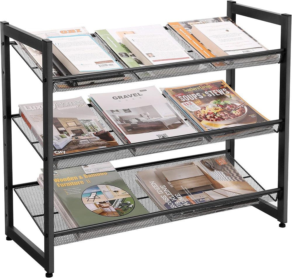 SONGMICS Metal Shoe Rack, 3-Tier Shoe Organizer, Holds 9-12 Pairs