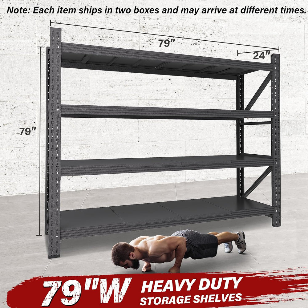 6000LBS Heavy Duty Garage Shelving Units,79" Wide & Deep Storage She...