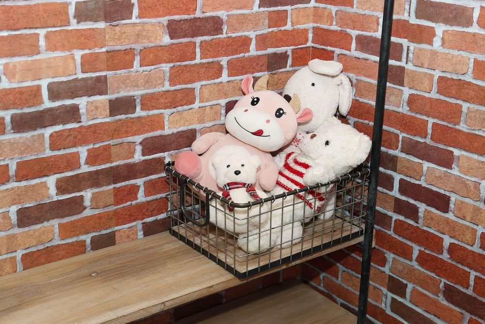 16" Wide Rectangular Sturdy Hand Welded Farmhouse Metal Wire Basket with...