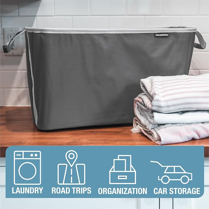 CleverMade Collapsible Laundry Basket Hamper (2 Pack)