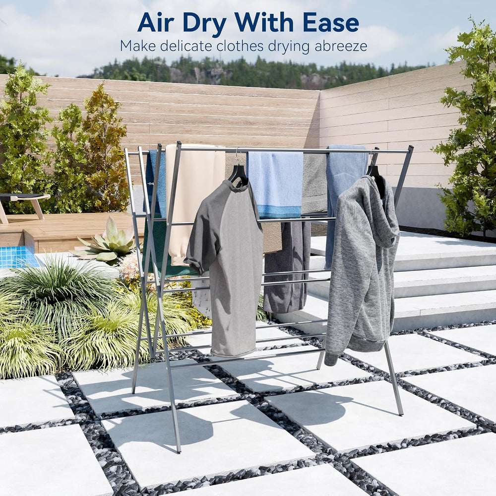 Whitmor Drying Rack Clothing,Large 12 Drying Poles Clothes Drying Rack,Foldab...