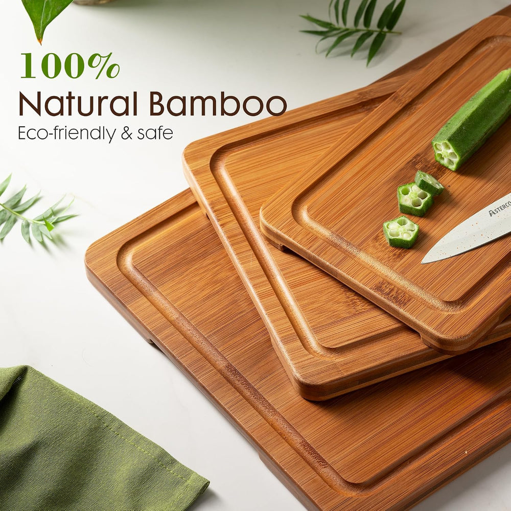 Astercook Bamboo Cutting Boards for Kitchen