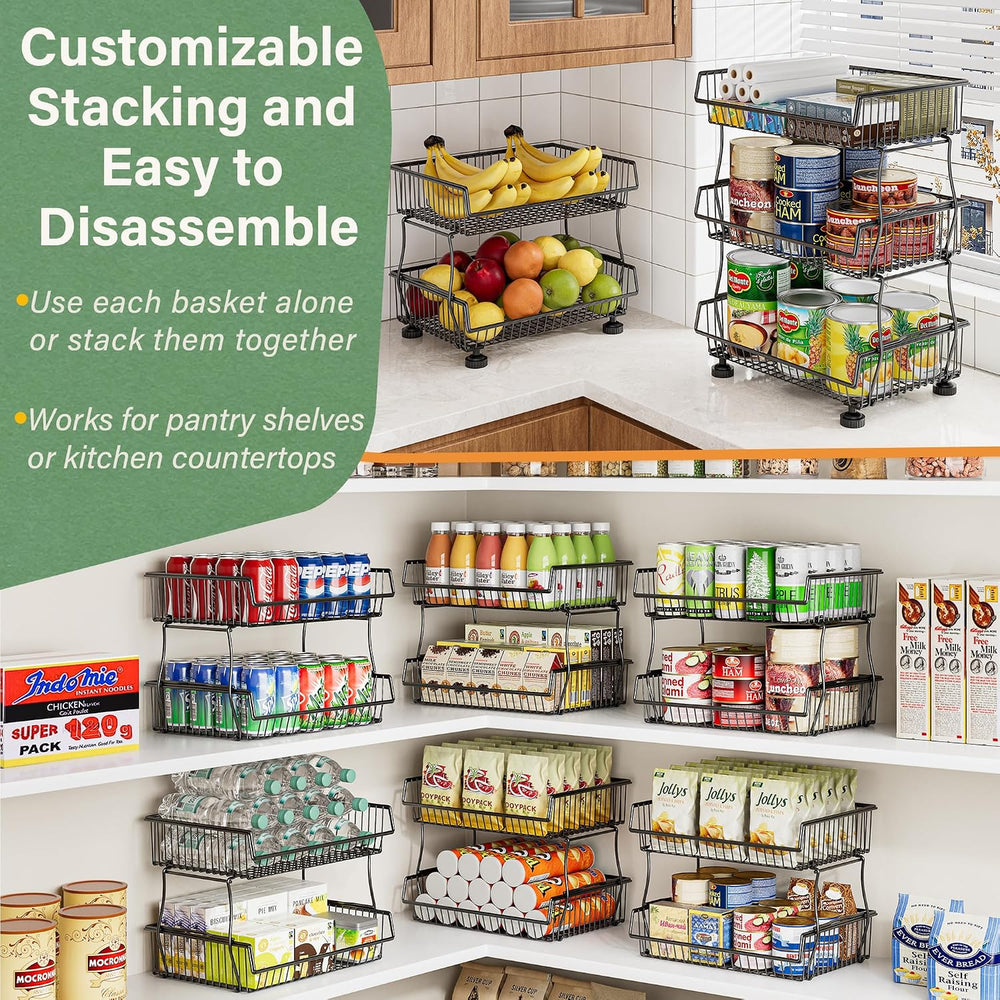 OKZEST Pantry Organizers and Storage Cart with Upgraded Metal Hub Casters