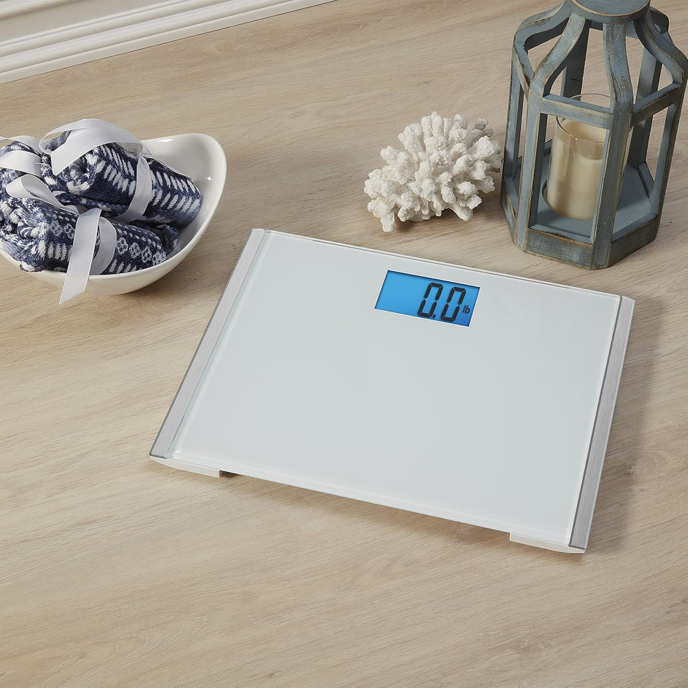 EatSmart Precision Plus Digital Bathroom Scale - Wide Body Tempered Glass Pla...