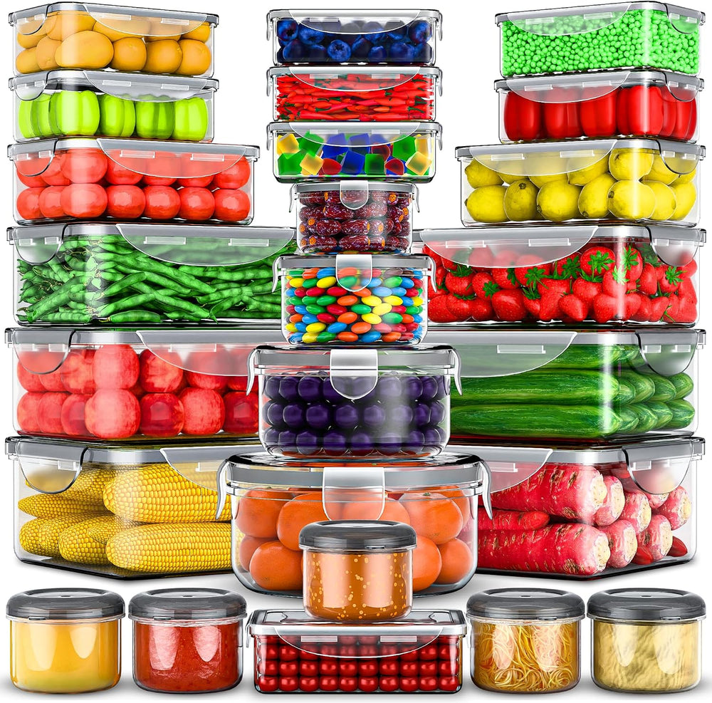 RockBerry 50 Pcs Large Food Storage Containers with Lids Airtight-85 OZ to sm...