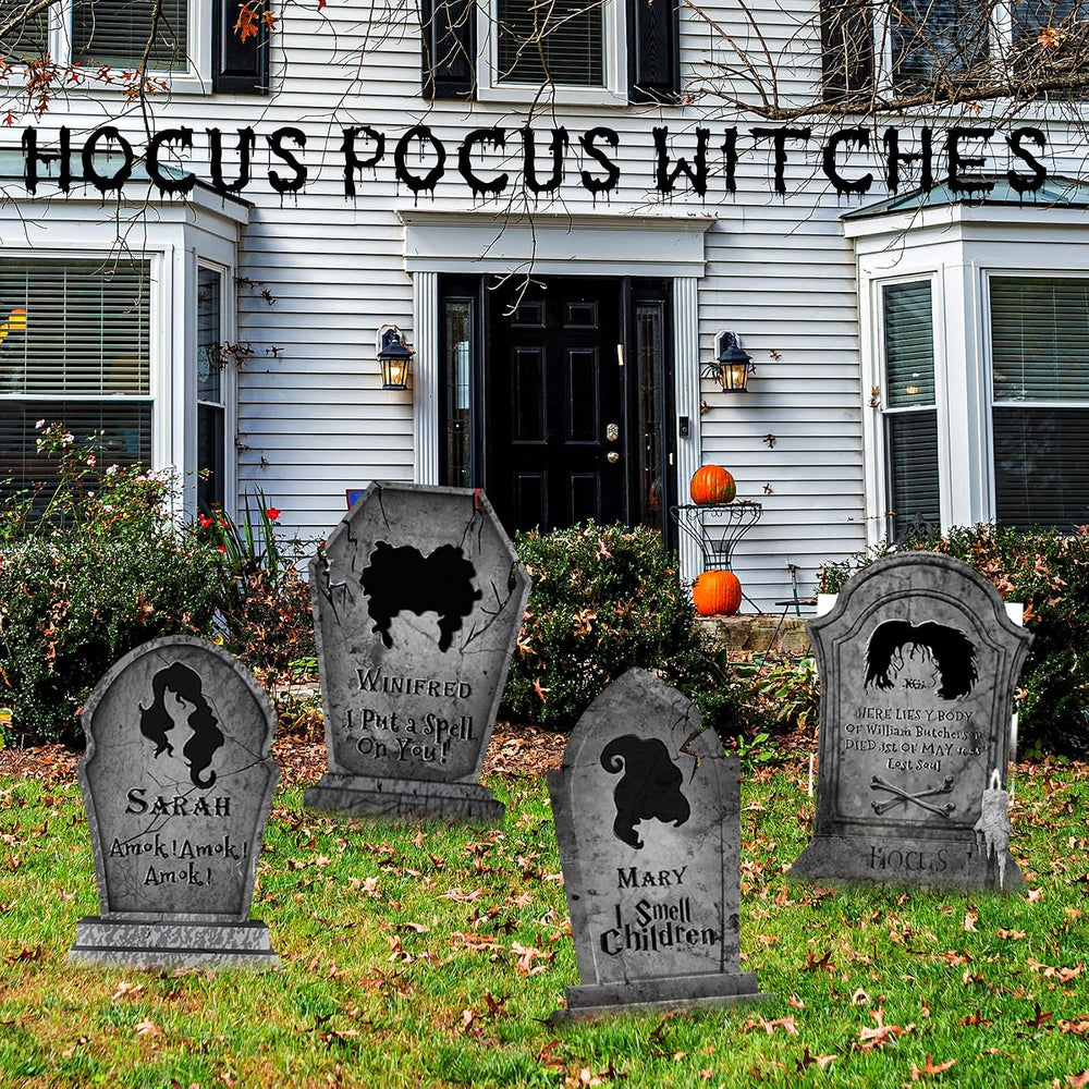 Metal Halloween Graveyard Tombstones Yard Stakes Signs