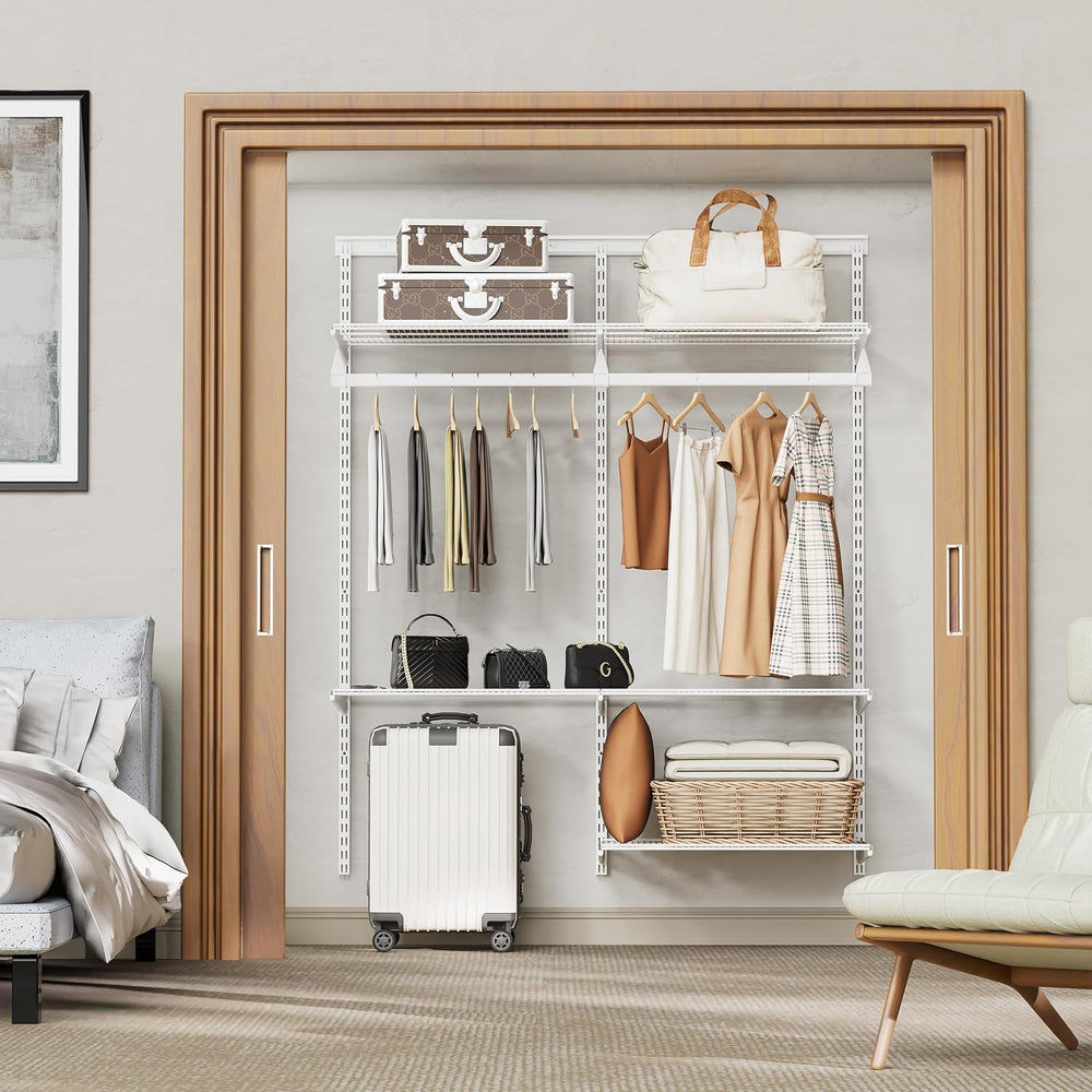 2Ft Wall Mounted Wire Closet System, White