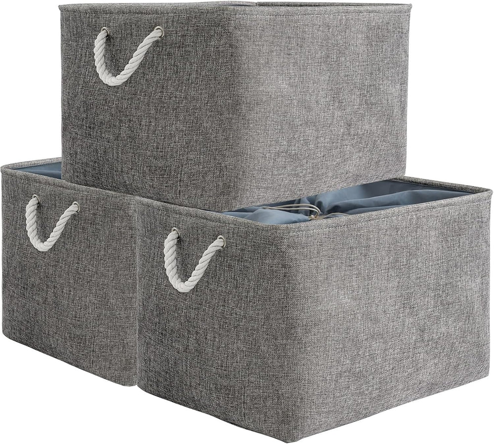 TheWarmHome Storage Baskets for Organizing, Sturdy Fabric Storage Basket (3 P...