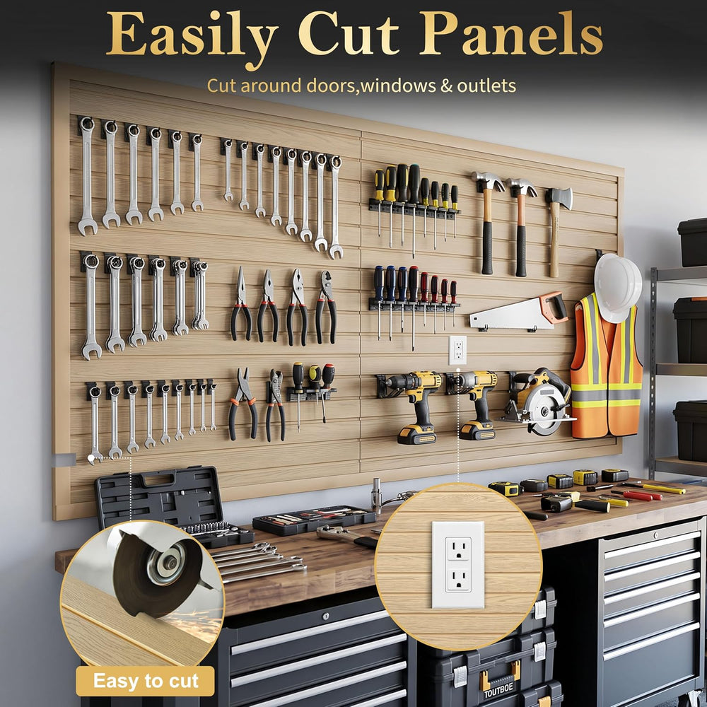 Slatwall 4x8 FT, Slat Wall Paneling Garage Organizer Storage System