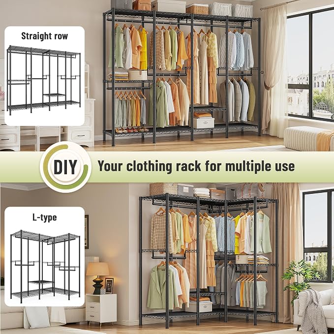 Raybee Heavy Duty Clothes Rack for Hanging Clothes, Clothing Rack