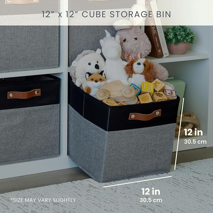 OrganiHaus 12x12 Fabric Storage Bins (Set of 4)