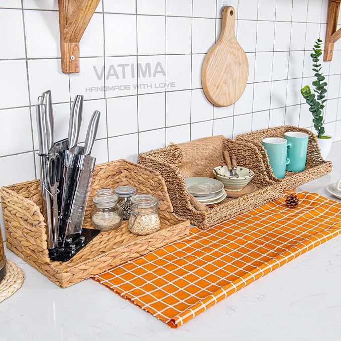 VATIMA Water Hyacinth Storage Baskets (2 Pack)