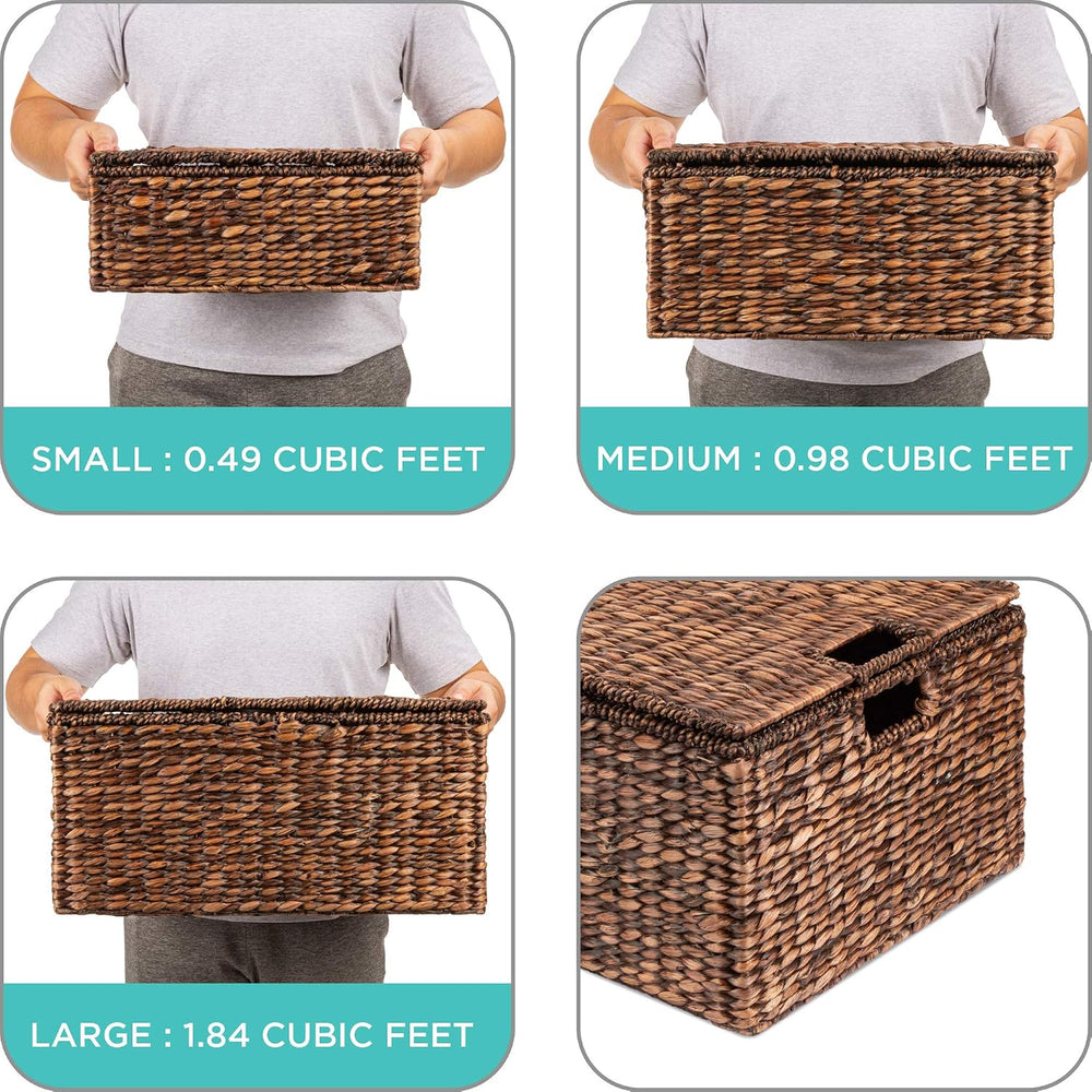 Best Choice Products Set Of 3 X-Large Multipurpose Hyacinth Storage Baskets, ...