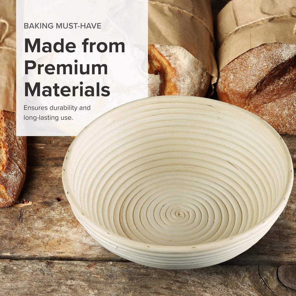 Frieling USA 11-Inch Round Brotform Bread Rising & Proofing Basket with L...
