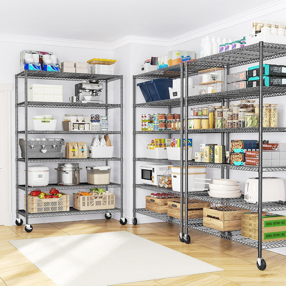 Romorgniz Heavy Duty 6-Tier Rolling Storage Shelves with Wheels for Garage