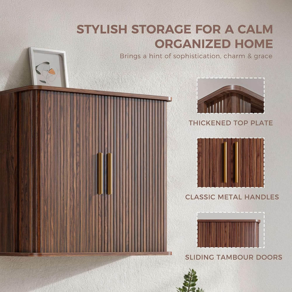 FIMELLO 29.5" W Bathroom Wall Cabinet, Laundry Room Cabinets Wall Mounte...