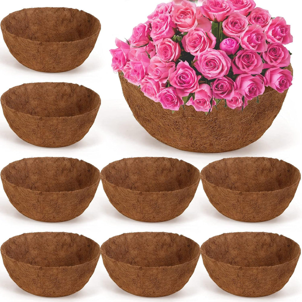 Gerrii 8 Pcs 20 Inch Coconut Liners for Hanging Baskets