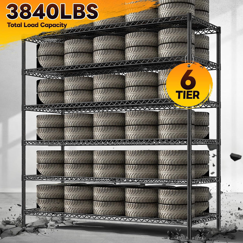 REIBII 83"H Storage Shelves 3840LBS Metal Shelving Unit Garage Shelving ...